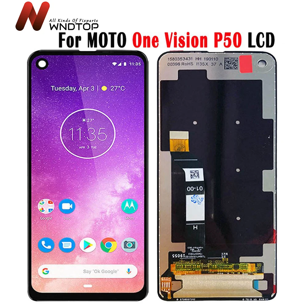 

Original For Motorola Moto One Vision LCD One Vision Display Touch Screen Digiziter Assembly For Moto P50 LCD XT1970