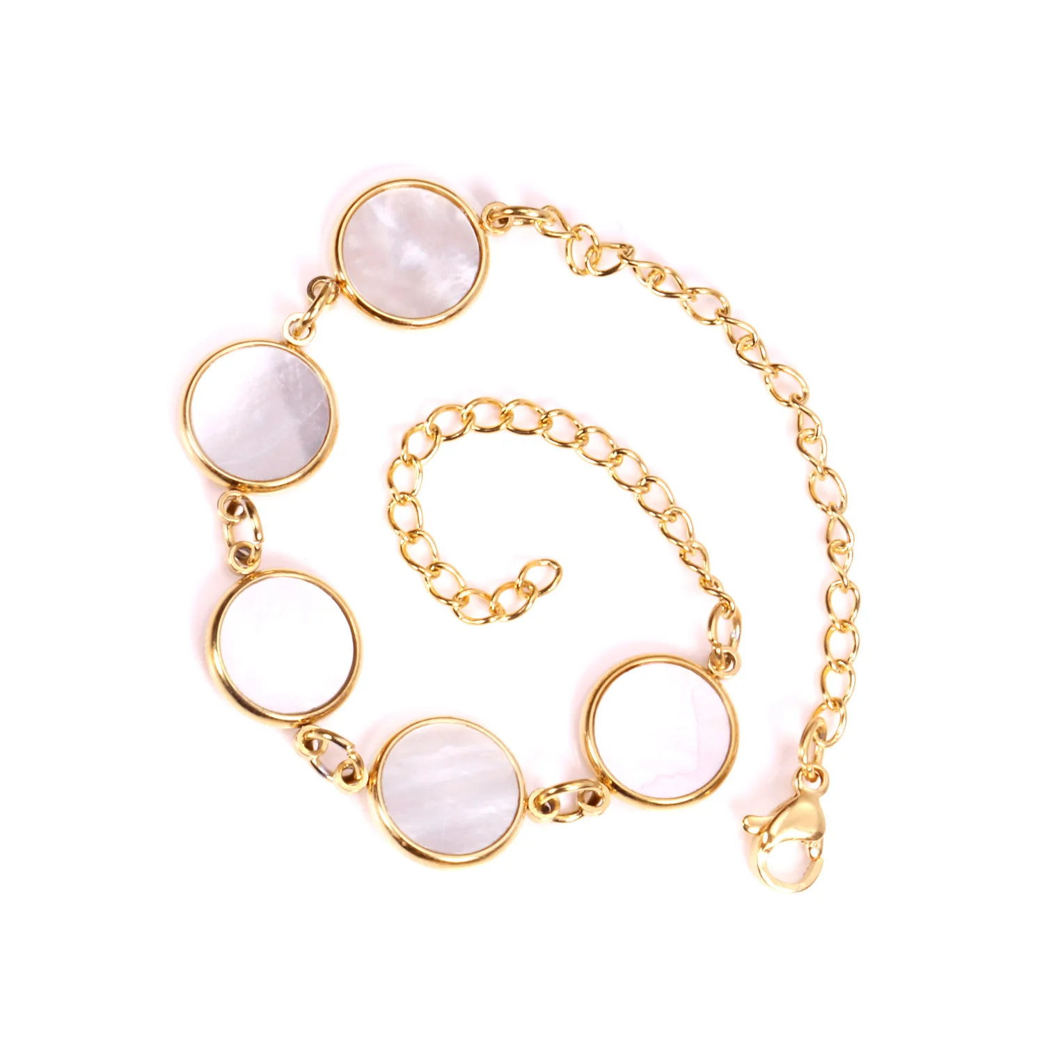 Роскошный белый корпус браслеты Цепочка браслет брелоки из нержавеющей стали &