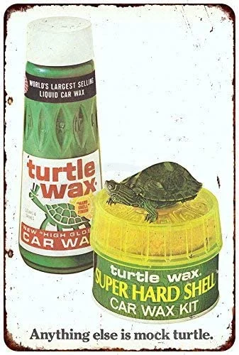 

HarrodxBOX Turtle Wax Liquid Car Wax Vintage Ad Reproduction Novelty Aluminum Metal Tin Sign Post Wall Decoration for Men 8 x 12