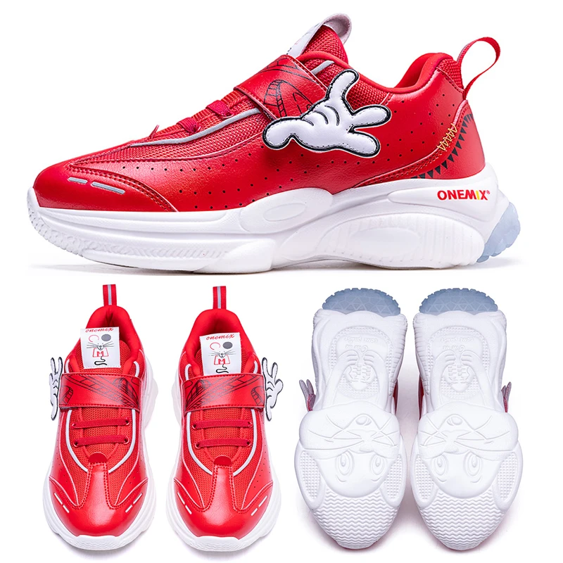 ONEMIX Cute Children Kids Running Shoes Girls Boys Mesh Soft Sport Sneakers Hook Loop Casual Shoes For Kids Sneakers