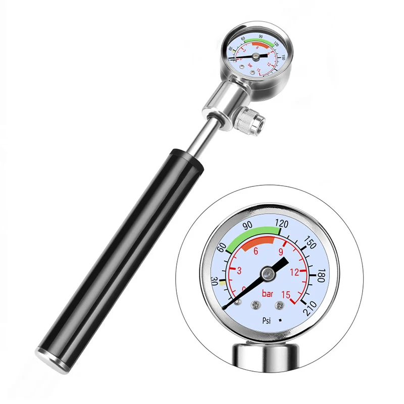 Мини Велосипедные насосы с Давление датчик 210 фунтов/кв. дюйм Портативный ручной