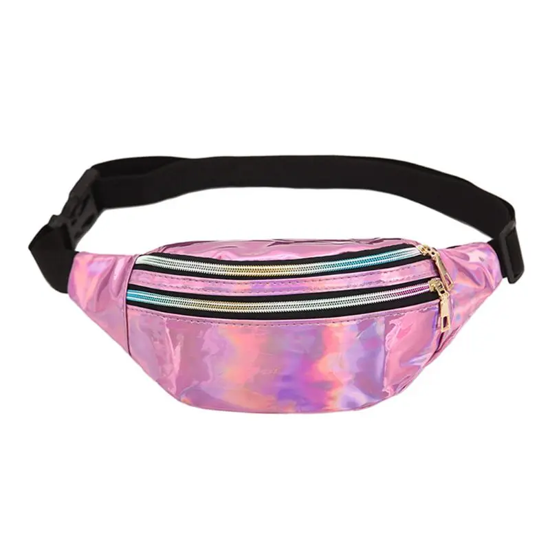 

Women Fanny Pack Holographic Belt Waist Bags Hologram Travel Shoulder Bag Party Hip Bum Packs Phone Pouch H8WD