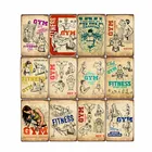 Тренажерный зал металлический знак плакат Фитнес винтажная табличка выработать настенные декоративные человек пещера пивной бар Ретро металлическая пластин 20x30cm