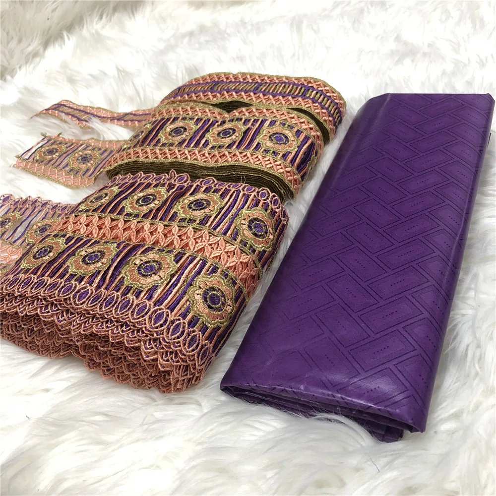 

Lace Trim Ribbon Fabric Dubai Collar Guipure Decor African Guinea Bazin Brocade Damask Fabric for Femme Robe Bazin Riche Brode