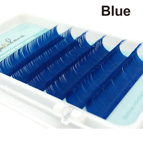 Blue Mixed Length NATUHANA Премиум норковые красные розовые коричневые фиолетовые синие зеленые белые радужные ресницы для наращивания натуральные Мягкие Накладные цветные ресницы - Цвет: Blue Mixed Length