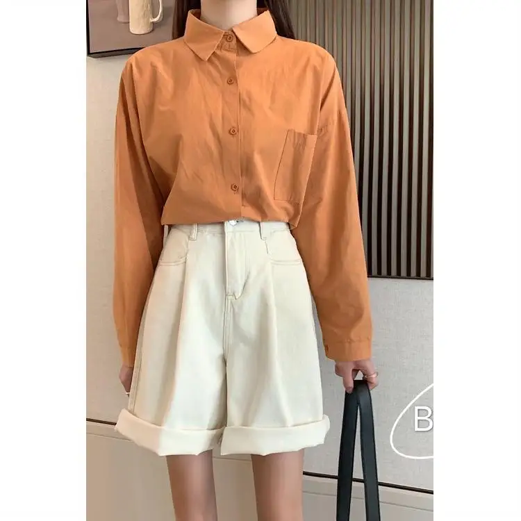 Женские плиссированные брюки до колена однотонные с высокой талией и карманами