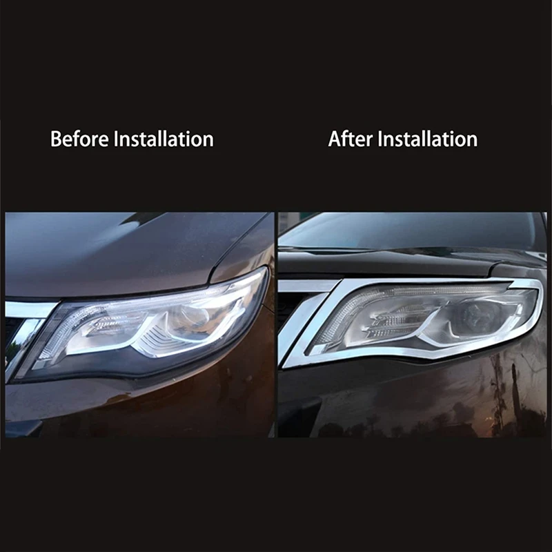 

Car Front Headlight Lamp Covers Bumper Trim Frame Decorate Accessories for Geely Boyue