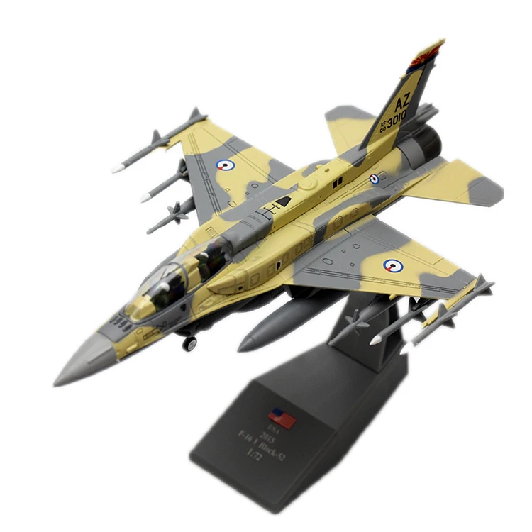 Photo Color Самолет Модель ВВС США F16 Block52 разведки самолет сплава модель F16 1: 72 diecast металлические модели самолетов - Цвет: Photo Color