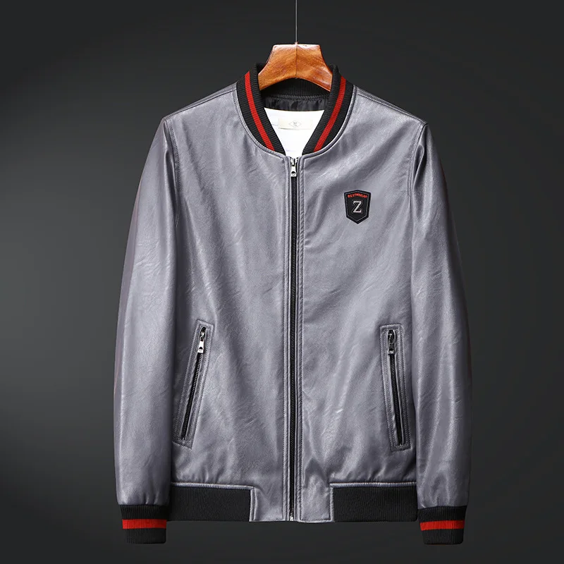 Весеннее и осеннее кожаное пальто, приталенное, корейский стиль, Молодежный, красивый, стильный,, стиль, осенние куртки, мужская кожаная куртка