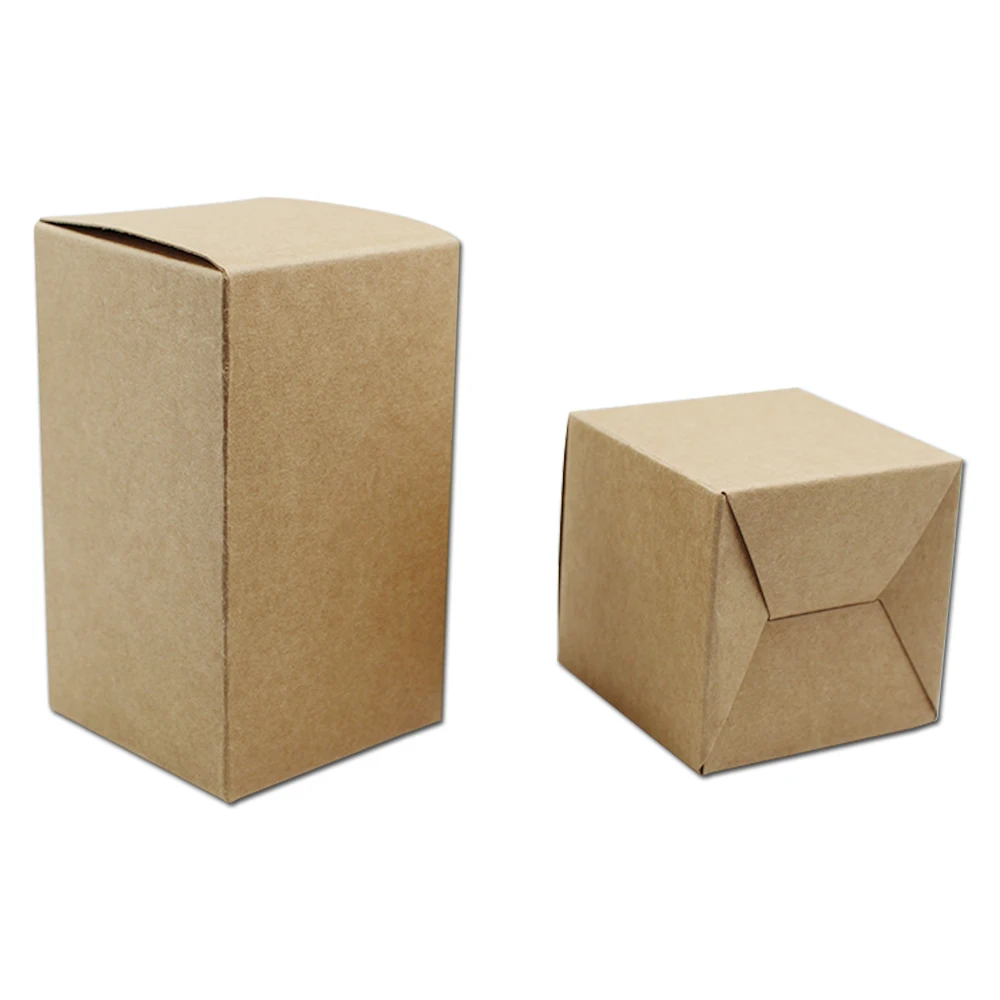 

20Pcs/lot Foldable Brown Kraft Paper Package Box DIY Gift Craft Folding Papercard Carton for Wedding Party