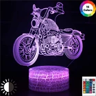 3d-ночник Harley с двигателем RGB, декоративная лампа для комнаты, рождественский подарок для детей, для мальчиков, для спальни, декоративный светодиодный светильник с голограммой