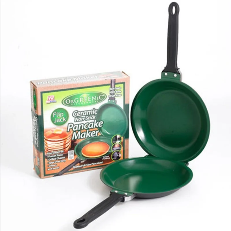 

Non-stick Flip Pan Ceramic Pancake Maker Double Side Frying Pan Green Ceramic Coating Pancake Maker Household Kitchen Cookware