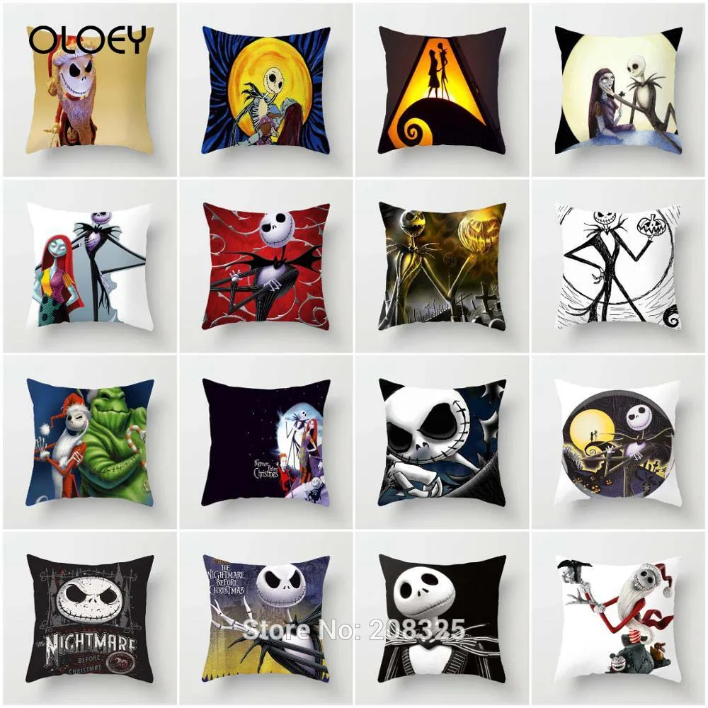 С принтом &quotКошмар перед Рождеством&quot Подушка Чехол наволочка полиэстер ужас