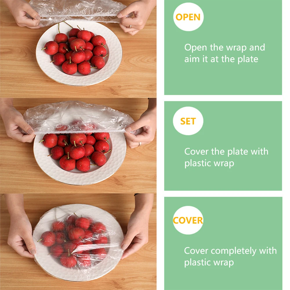 

100pcs Food Wrapper Reusable Durable Elastic Stretch Kitchen Food Fresh Seal Storage Covers for Bowls Plate Food