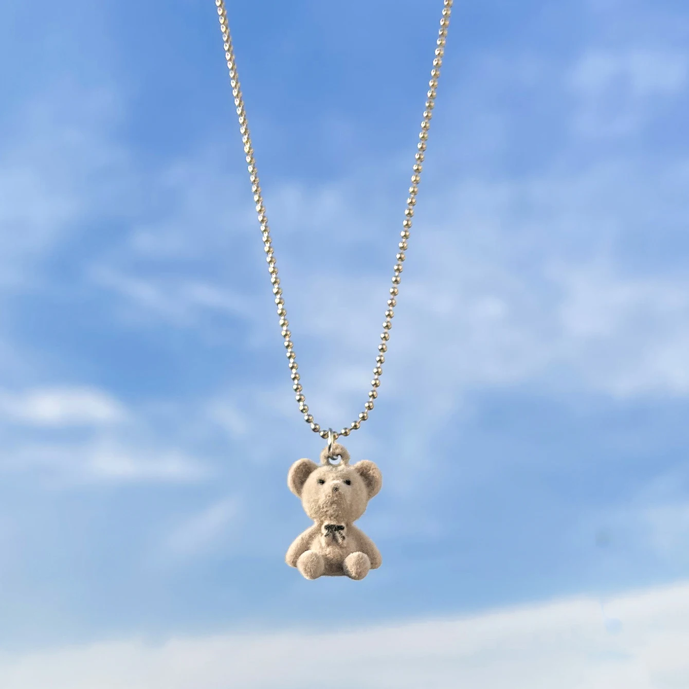 

Sindlan Kpop Cute Bear Silver Color Chain Pendant Necklace for Women Aesthetic Za Female Y2k Fashion Jewelry Collares Para Mujer