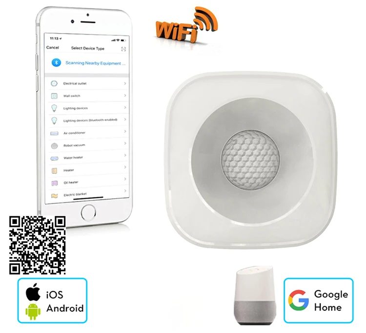 Умная жизнь Zigbee Intellige WiFi PIR датчик движения беспроводной для домашней безопасности Мониторинг Поддержка Google Home чувствительное Обнаружение