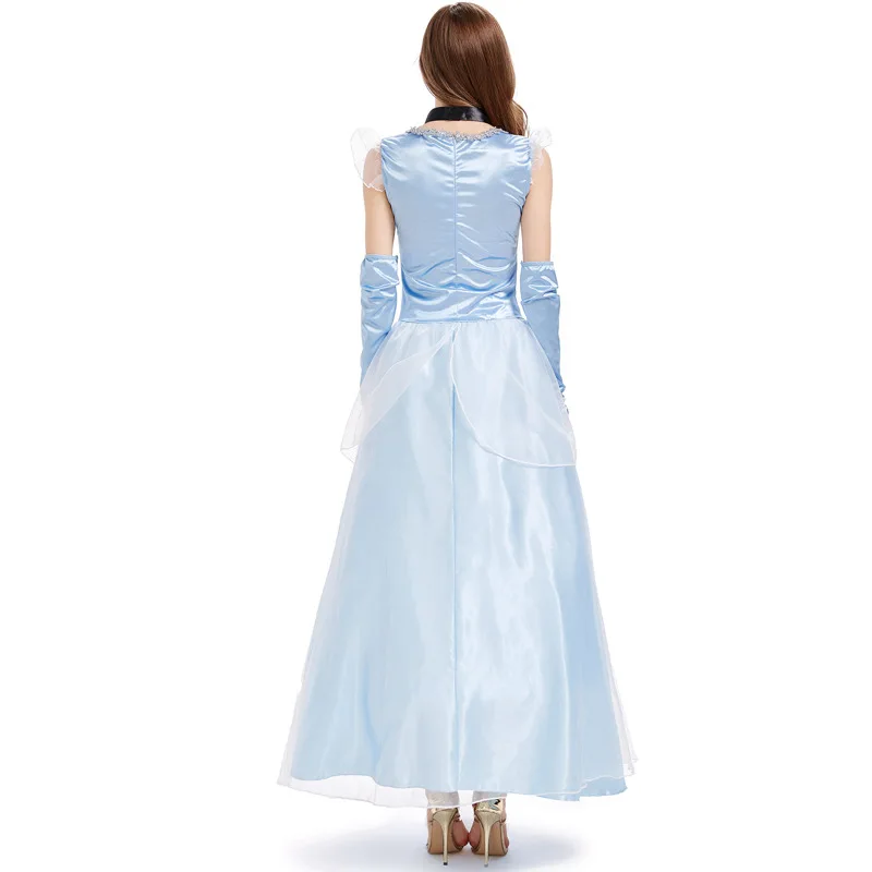 

SLADUO Halloween Costume Cosplay Princess Sky Blue Queen Net Gauze Skirt Dress