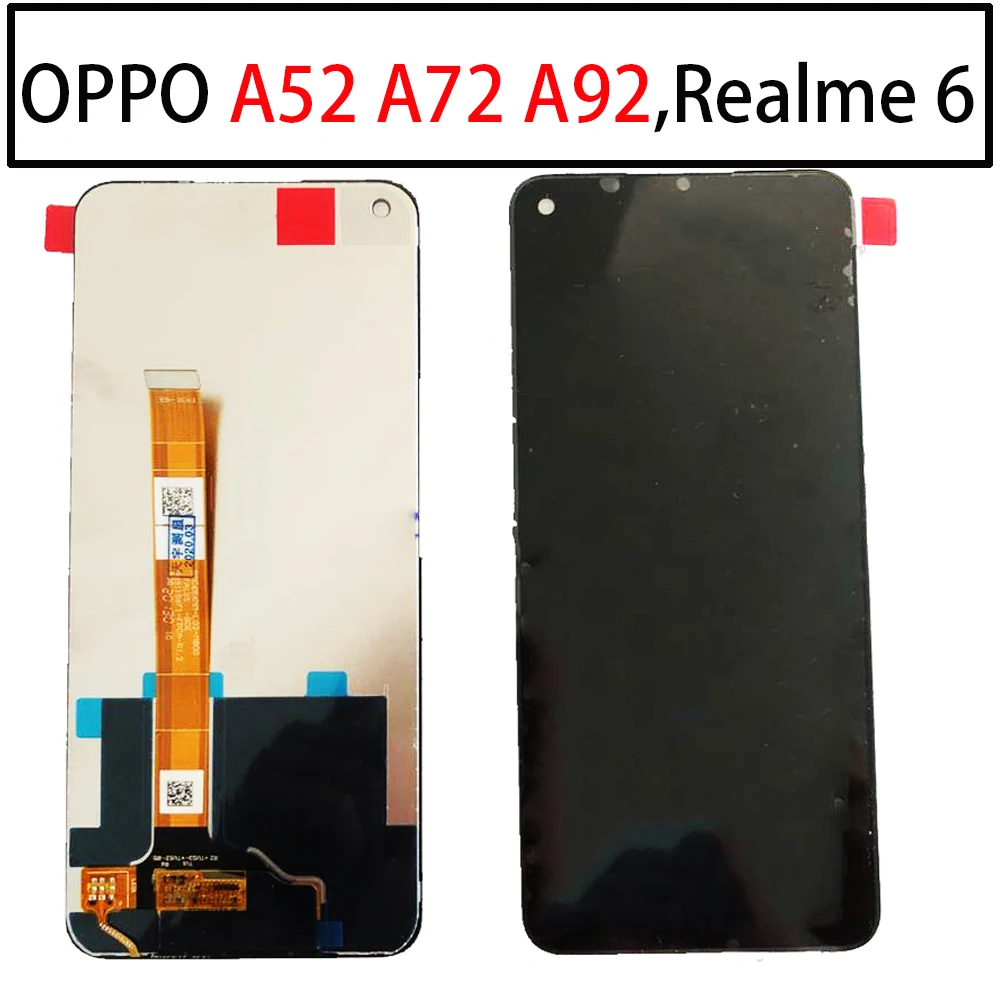 

ЖК-дисплей 6,5 дюйма для oppo A52 PDAM10 CPH2069 A72 CPH2067 A92 CPH2059 Realme 6 RMX2001 6S RMX2002 с сенсорным экраном и дигитайзером