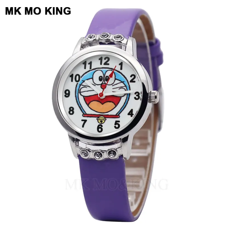 Лидер продаж классические детские кварцевые часы с голубым роботом котом из