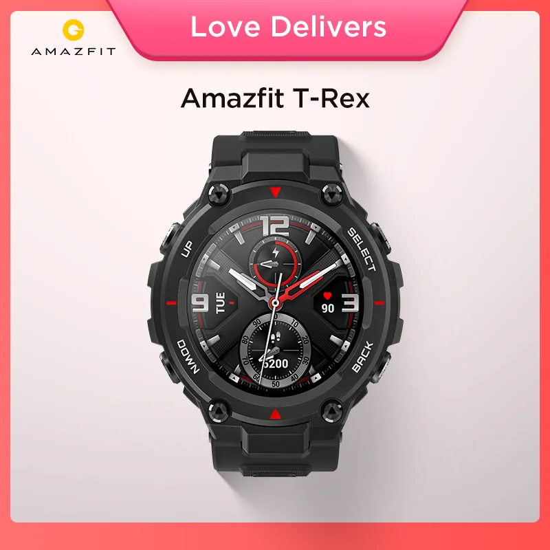 

New 2020 CES Amazfit T rex T-rex Smartwatch Control Music 5ATM Smart Watch GPS/GLONASS 20 days battery life MIL-STD for Android