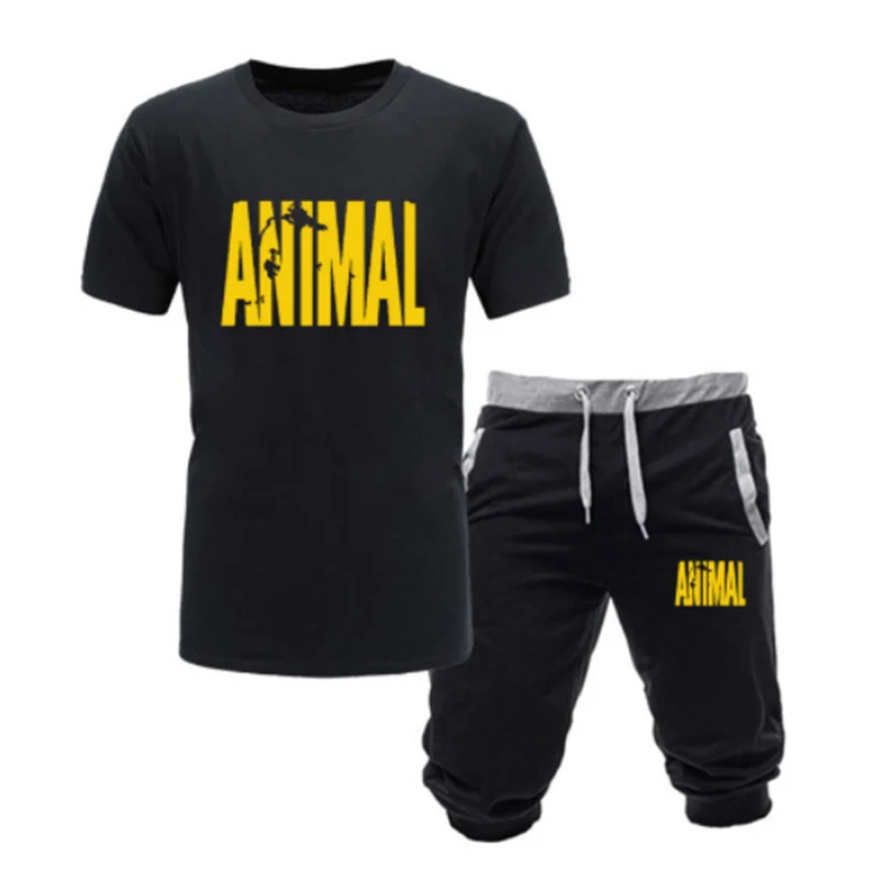 

2021 Summer Short sleeve Sets Men Casual Suits Casual Hip Hop Clothing Tracksuit Cotton T-shirt+Shorts Loose Male Tops Tees