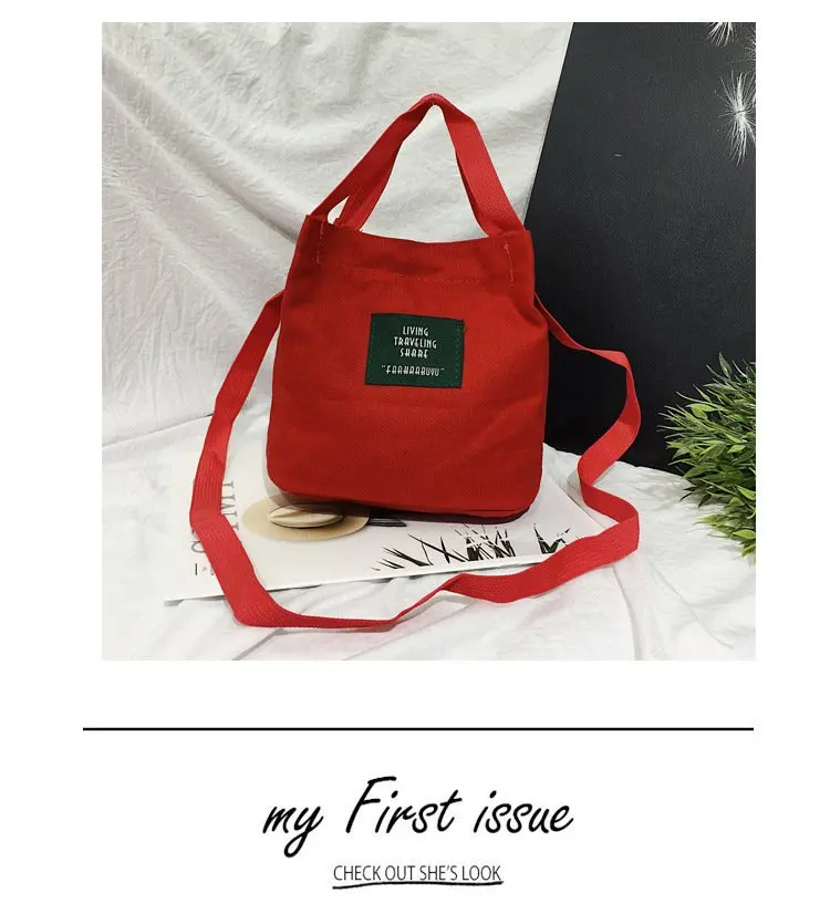 

Simple Canvas One-shoulder Small Bag Women's Fashion Messenger Portable Bucket Bag Canvas Multi-function Tote Bag Large Capacity