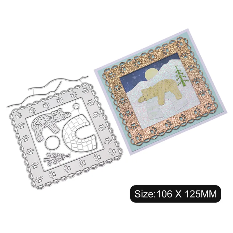 Полярный медведь из углеродистой стали режущие штампы для скрапбукинга бумага