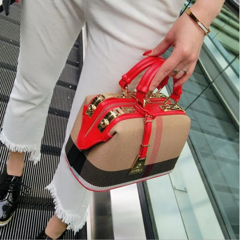 Женская сумка через плечо холщовые кожаные сумки женские кошельки 2019 клетчатая