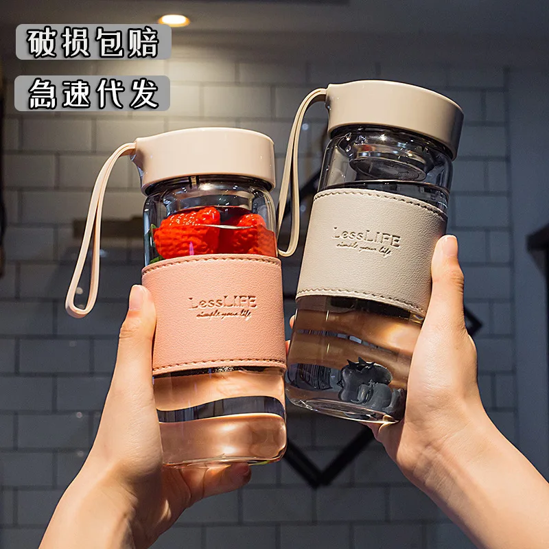 

Simple creative glass cute personality portable water cup summer net red tea cup summer style tea cup