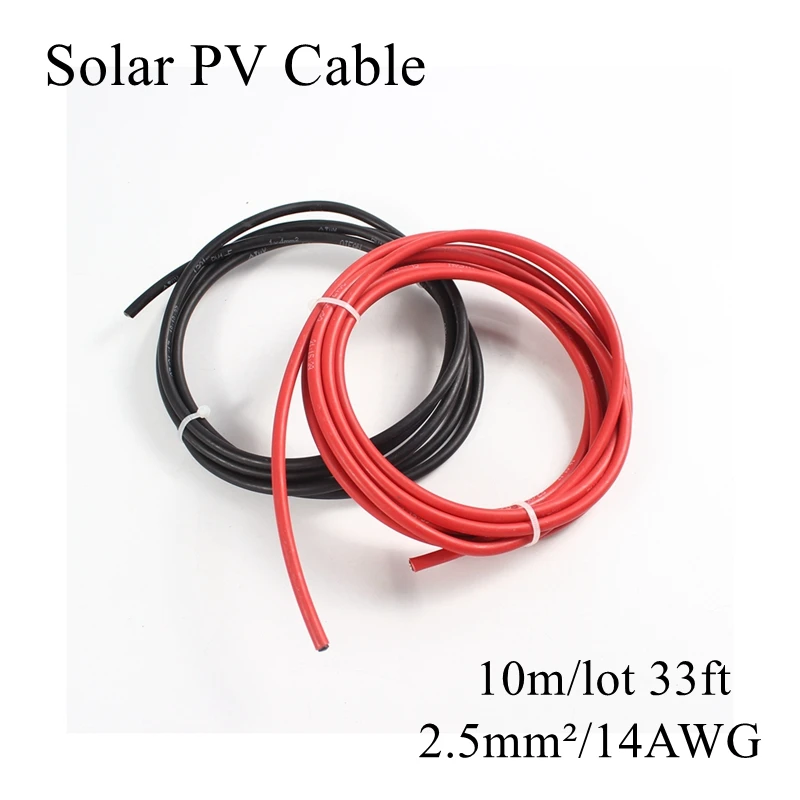 10 м/лот 2,5 мм2 14AWG кабель для солнечных модулей фотогальваническая мощность медный удлинитель MC4 разъем Diy Панель Модуль светодиодный светильник Blakc красный