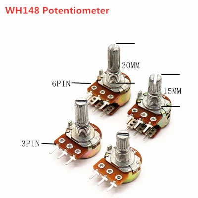

Усилитель WH148, B1K, B2K, B5K, B10K, B20K, B50K, B100K, B500K, 3-контактный, 15 мм, двойной стерео потенциометр 1K, 2K, 5K, 10K, 50K, 100K, 500K, 5 шт.