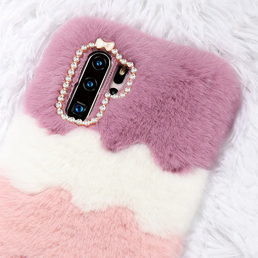 LAPOPNUT для HUAWEI P30 Pro P30 Lite Nova 4e mate 20 Pro mate 20 Lite P20 Pro Алмазная мягкая теплая пушистая плюшевая задняя крышка чехол