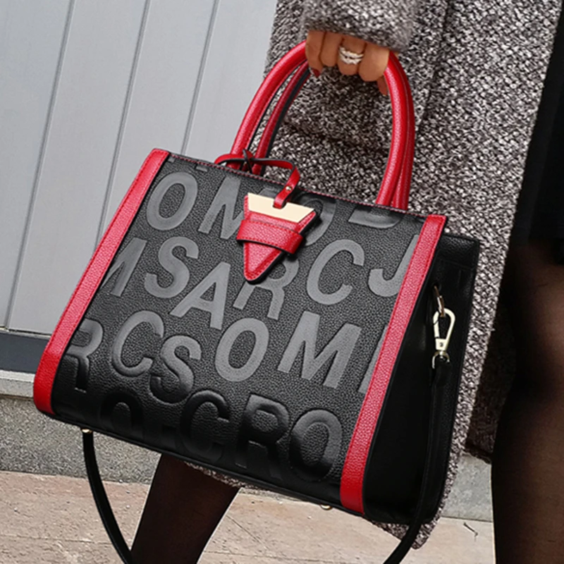 

Сумка на плечо из натуральной кожи, роскошный модный мессенджер с надписью известного дизайнера, вместительные повседневные тоуты