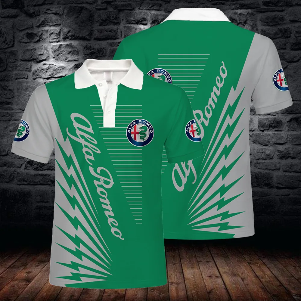 Рубашка-поло мужская с коротким рукавом хлопок 3d-цифровая печать логотипа