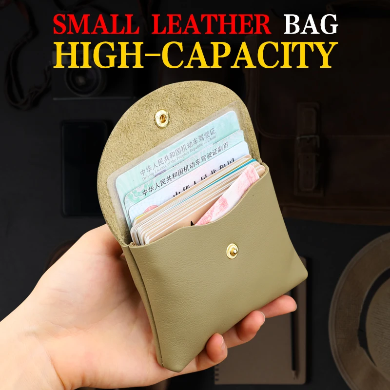 

Small Women Wallets Genuine Leather Coin Purse Retro Crazy Horse Leather Mini Change Pocket Credit Card Wallet Money Bag For Men