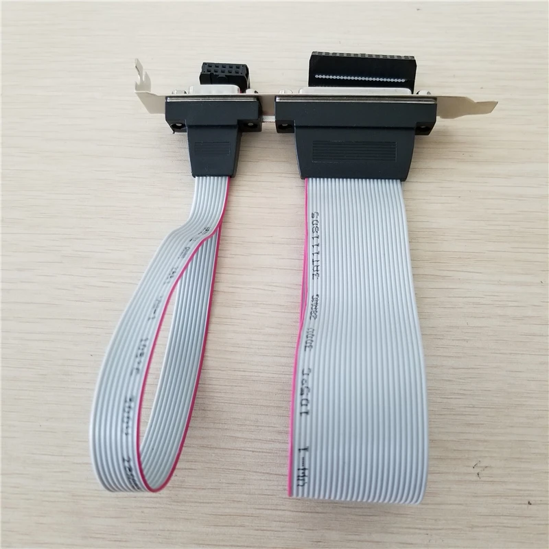 DB25 25Pin Parallel Port Printer LPT + RS-232 RS232 COM DB9 9Pin Serial Cable Cord Wire Bracket 30cm |