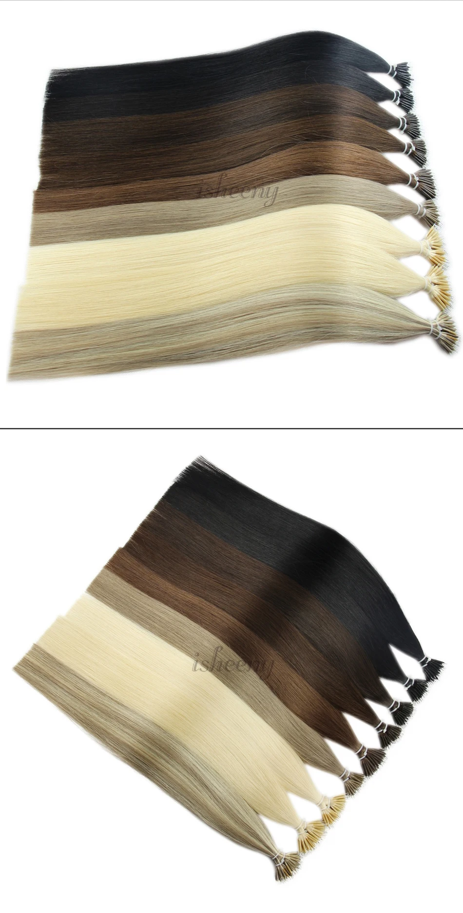 Isheeny 1"-22" дюймов микро кольцо Remy человеческие волосы для наращивания прямые черные европейские нано-кольца для волос расширение предварительно склеивание 100 шт