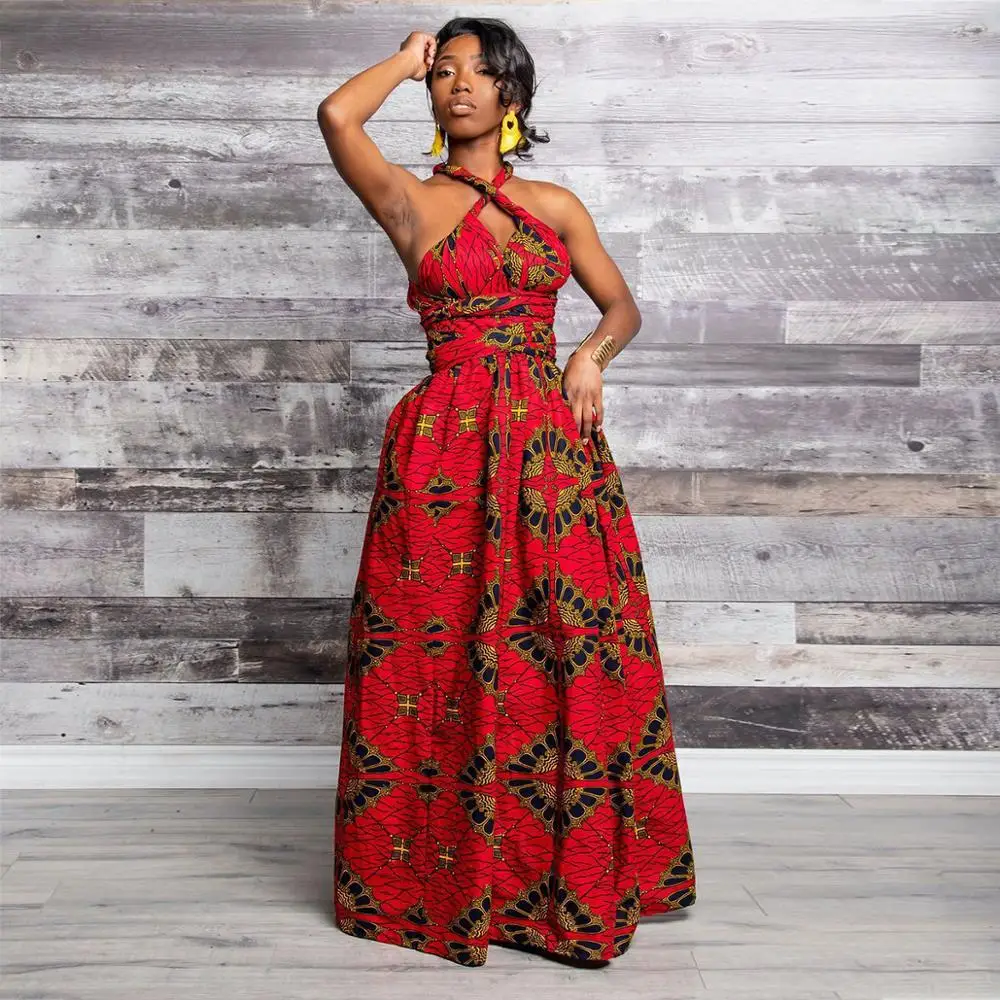 

Elastic Maxi Dress African Design Print Vestidos Dashiki Bazin Maxi Robe Gowns Broder Riche Sexy Lady Party Vacation