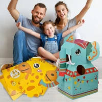 childrens diy cardboard dinosaur model wearable animal clothes cute role playing kids gift performance props