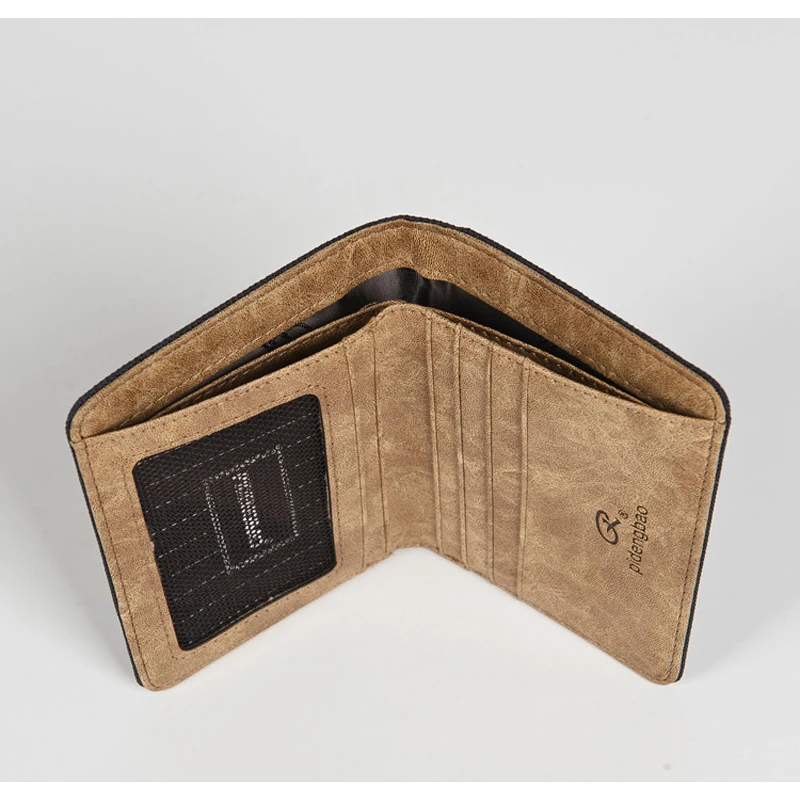 2019 Мужские Двойные кошельки Держатель для карт и денег серый холщовый новый