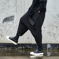 mens new hair stylist classic dark personality simple out of the fold fashion trend casual loose haren pants
