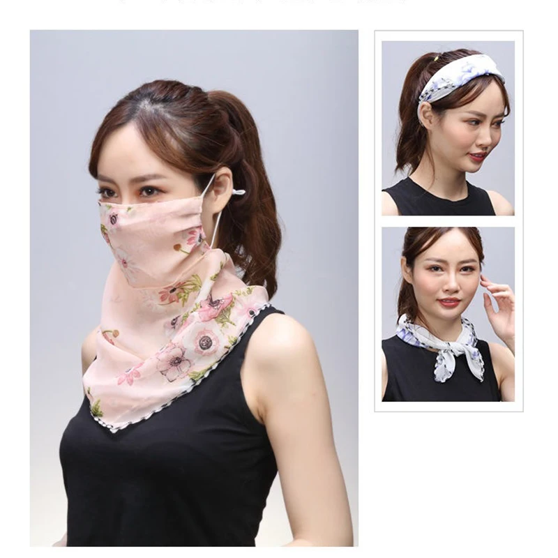 

Women Cycling Face Cover Sun Chiffon Anti-uv Protection Scarf Dustproof Neck Scarf Windproof Ski Face Bandana Face Cover Ski