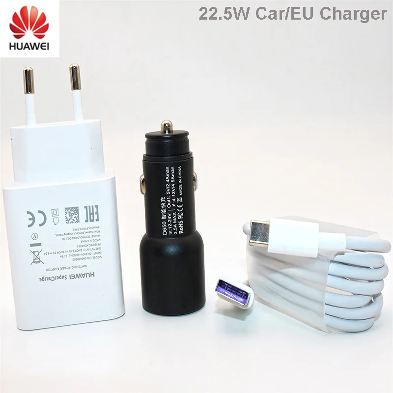 Автомобильное зарядное устройство HUAWEI Super Charge 5A Кабель адаптер типа C