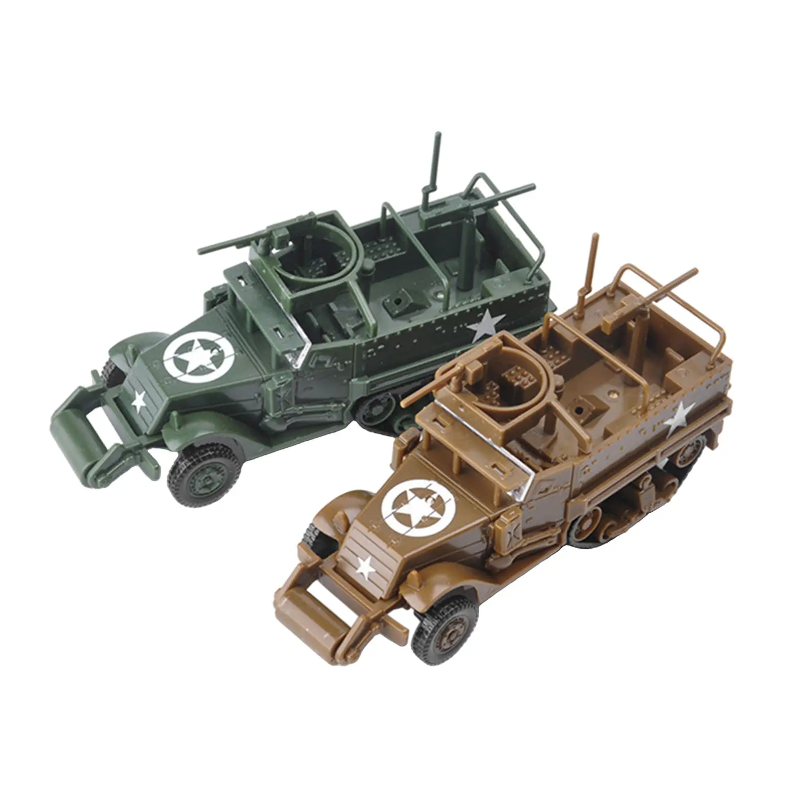 

1:72 Restored Details Rotatable Front Wheels Simple Operation 2 Pcs Armored Vehicle Toys Tight Components Splicing for M3A1