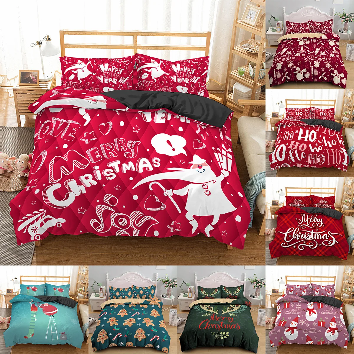 

Рождественский Комплект постельного белья с пододеяльником из микрофибры