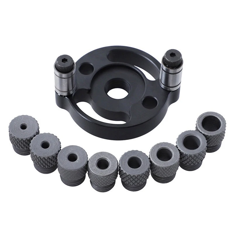 

Woodworking Straight Hole Puncher Kit Woodworking Vertical Positioner Straight Hole Punch Locator, with 8 Drill Sleeve