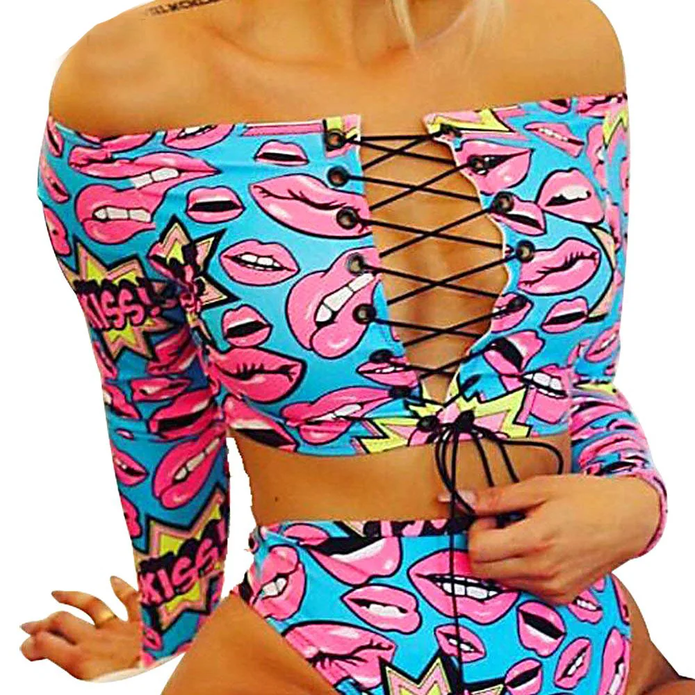 Бикини с высокой талией купальник Африканский принт 2020 бандажный женский