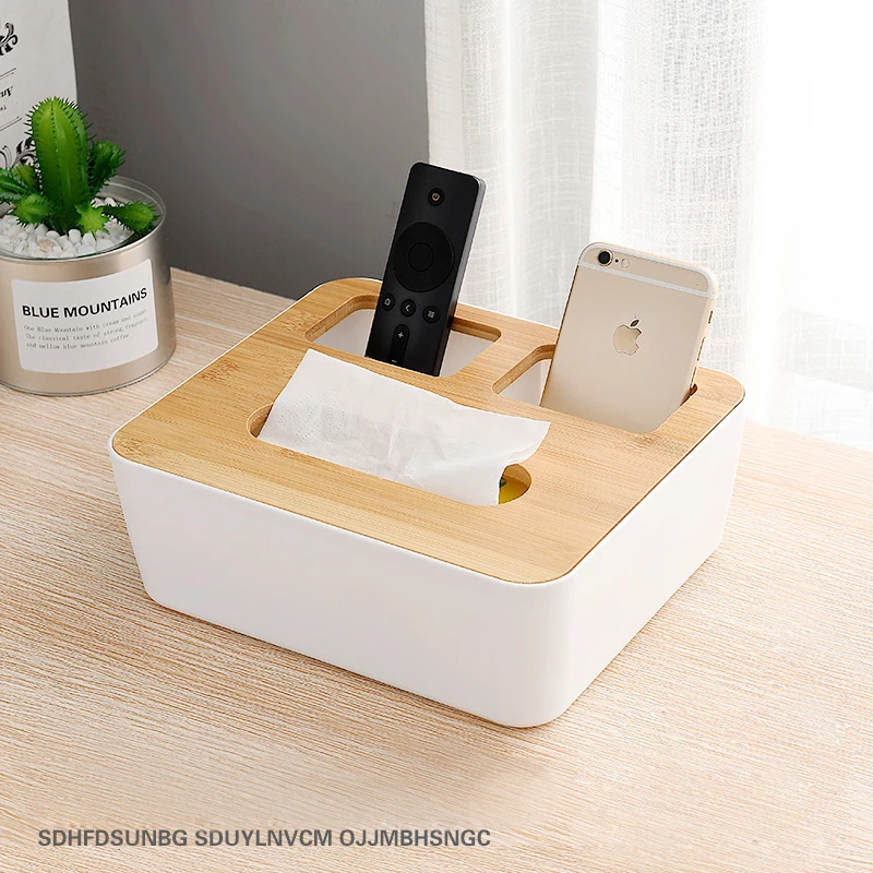 Bamboo Tissue Boxes Napkin Holder Wooden Cover Paper Handkerchiefs Car Home Dining Table Kitchen Storage Organization Items | Дом и сад