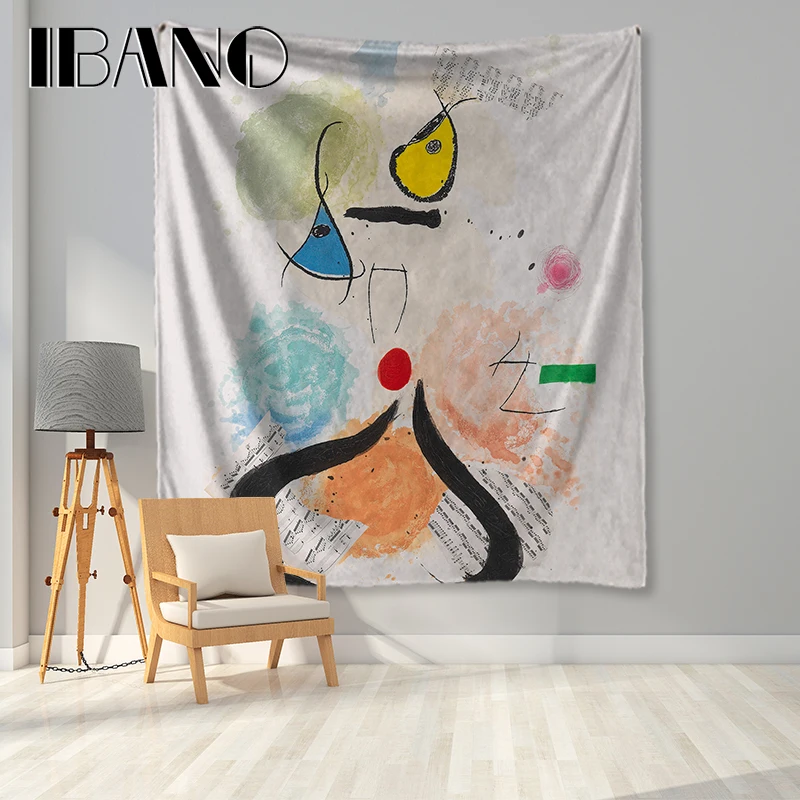 

IBANO Abstract Art INS Wall Tapestry Home Wall Art Hanging Thicker Tapestry Decoration for Bedroom Dorm Yoga Mat Tablecloth