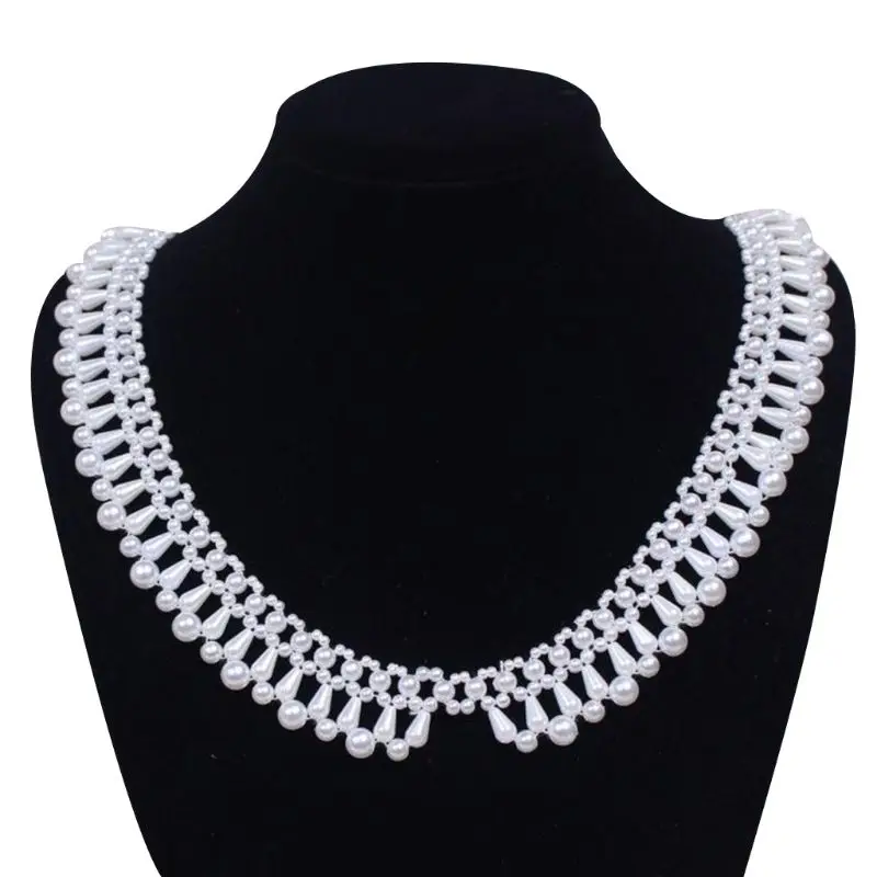 Женская винтажная блузка с ложным воротником съемный Плетеный кулон ручной